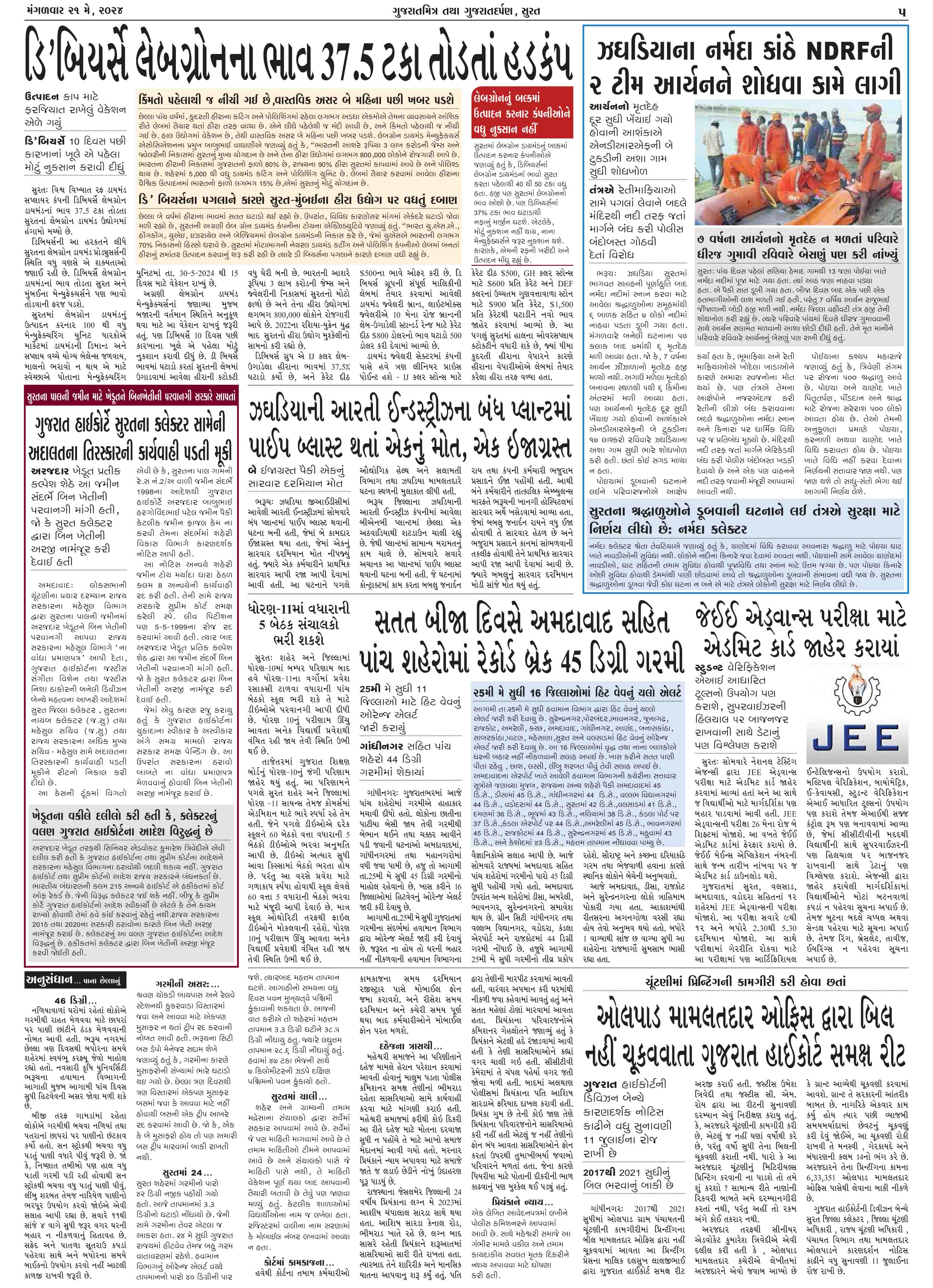 Gujarat Mitra Newspaper Gujarat Mitra Page 5 Epaper Hub
